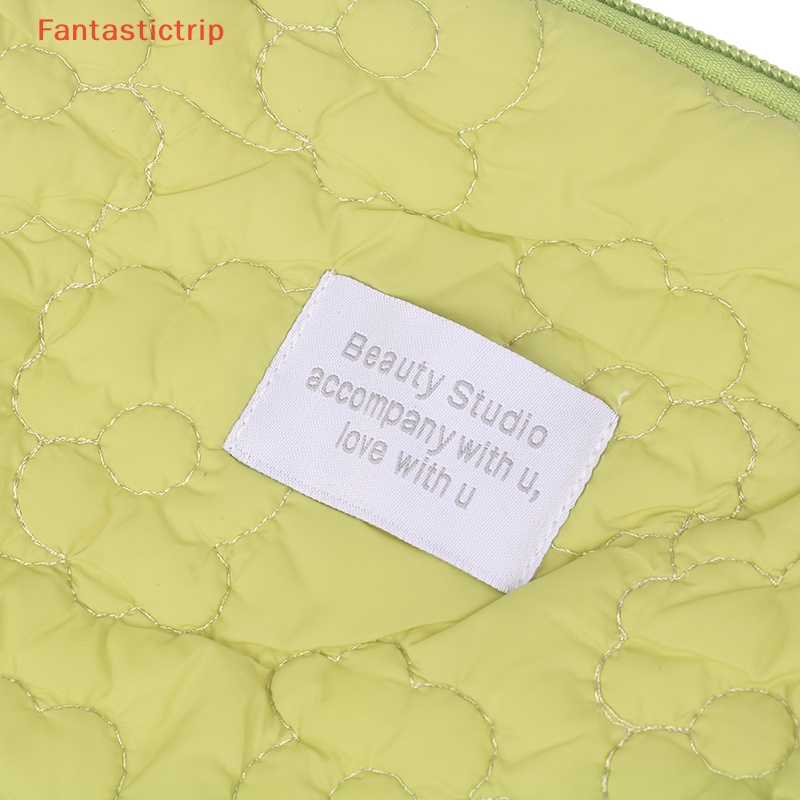 Túi Đựng Mỹ Phẩm Chần Bông Màu Trơn Họa Tiết Hoa Đáng Yêu Dành Cho Đi Du Lịch