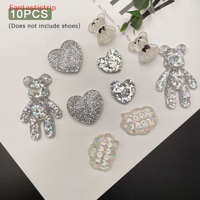 [Fantastictrip] Phụ Kiện Trang Trí Giày Có Thể Tháo Rời Bằng Nhựa Resin Hình Gấu Dễ Thương Diy Mới