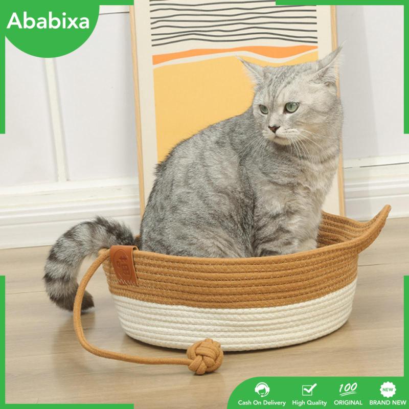 [Ababixa] Giường Ngủ Bốn Mùa Hình Tròn Di Động Cho Mèo Và Thú Cưng Nhỏ