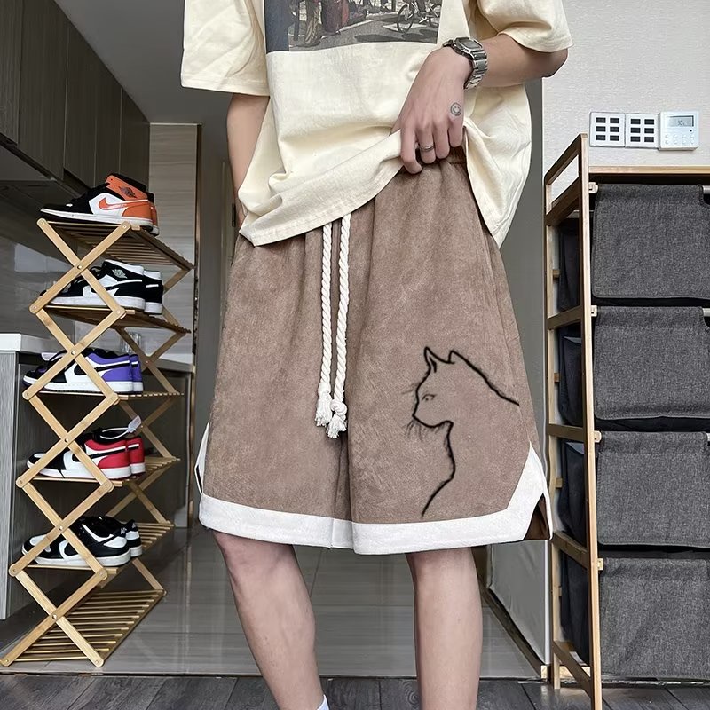 Quần Short Thể Thao Da Lộn Phối Màu Tương Phản Thời Trang Mùa Hè Cao Cấp Phong Cách Mới Cho Nam