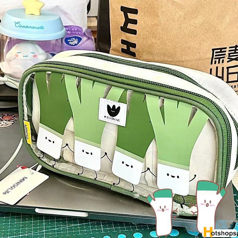 Túi Đựng Bút Bằng Vải Canvas In Họa Tiết Vỏ Sò Dễ Thương Có Khóa Kéo Tiện Dụng Cho Học Sinh