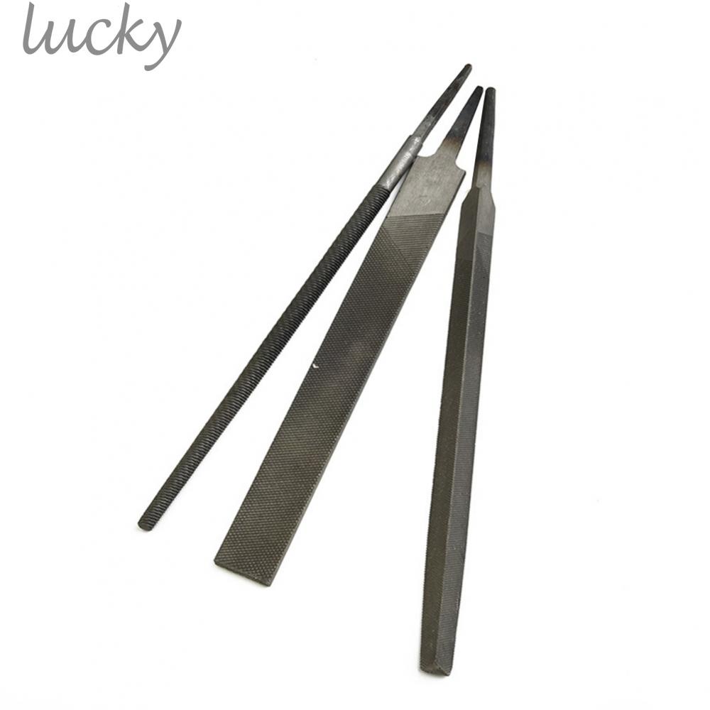 Bộ 3 Cây Dũa Bằng Thép Không Gỉ 6 Inch Hình Tròn Và Tam Giác Dùng Làm Đồ Kim Loại