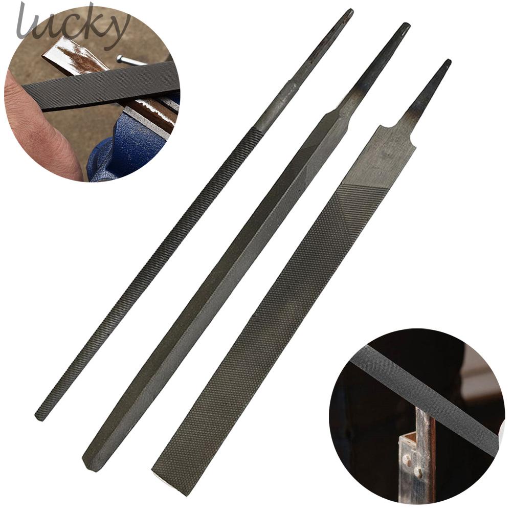 Bộ 3 Cây Dũa Bằng Thép Không Gỉ 6 Inch Hình Tròn Và Tam Giác Dùng Làm Đồ Kim Loại