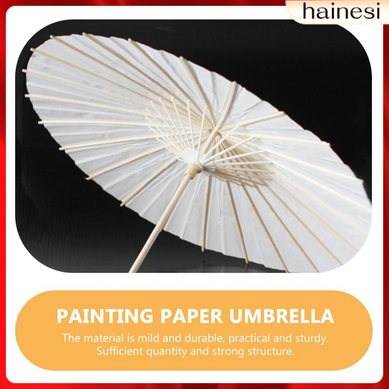 Dù Giấy Vẽ Tranh Sơn Dầu parasol Màu Trắng Phong Cách Châu Á Cổ Điển diy Cho Bé