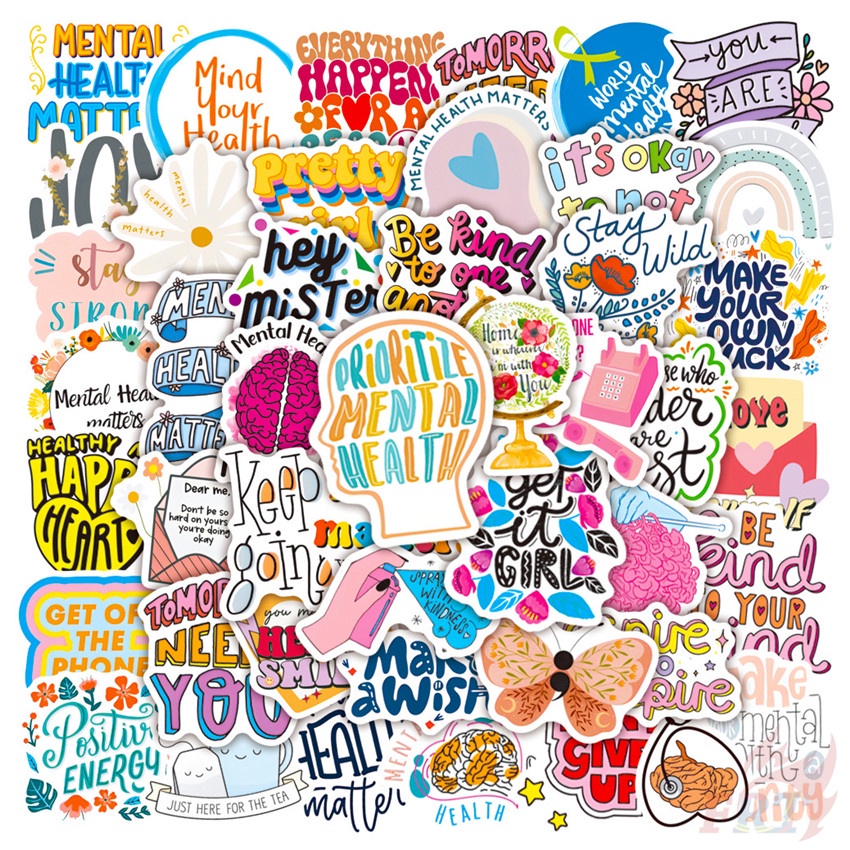 Bộ 100 Cái ❉ Sticker Dán Trang Trí Nghệ Thuật Độc Đáo ❉ Sticker Dán Tường Chống Thấm Nước Họa Tiết Doodle Hợp Thời Trang