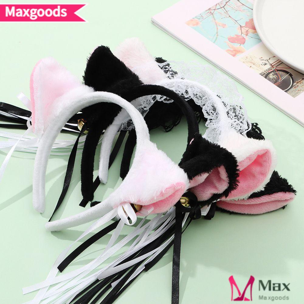 Băng Đô Tai Mèo Nhồi Bông Gắn Chuông Nhỏ MAXG Đáng Yêu