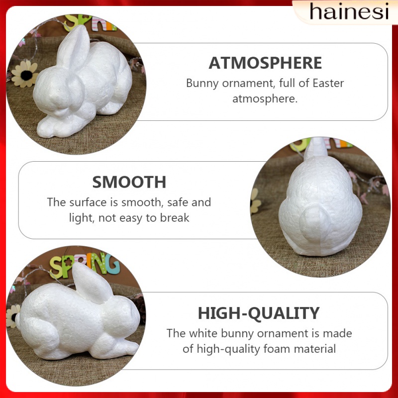 Mô Hình Thỏ Polystyrene Bunny Bằng Polystyrene Màu Trắng Trang Trí Bánh Kem DIY Cho Bé