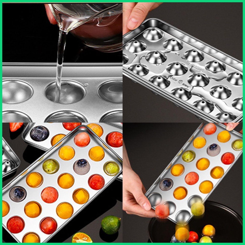 Khay Làm Đá Viên Bằng Thép Không Gỉ Có Nắp Cho Cocktail &amp; Whiskey Jwvn