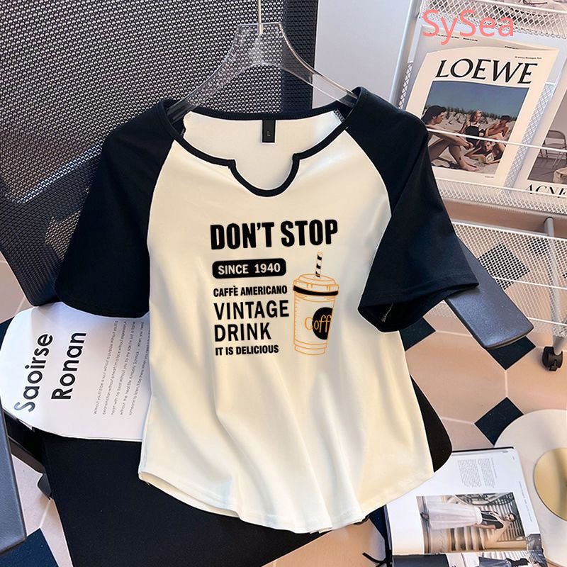 Áo Thun Tay Lỡ Dáng Rộng In Chữ Kiểu Hàn Quốc Thời Trang Mùa Hè Cho Nữ