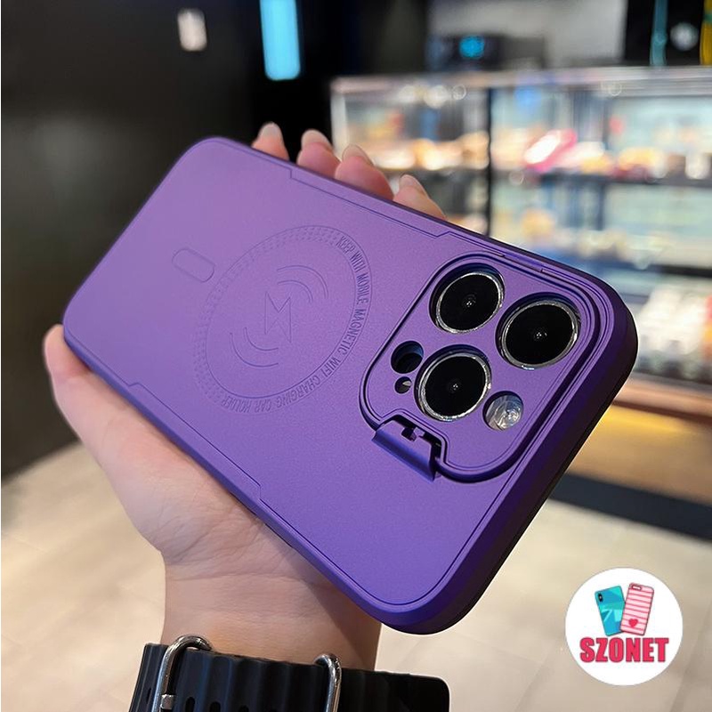 Bao Da Điện Thoại PC Mặt Nhám Từ Tính Có Giá Đỡ Cho iPhone 14 Plus 13 12 11 Pro Max XS