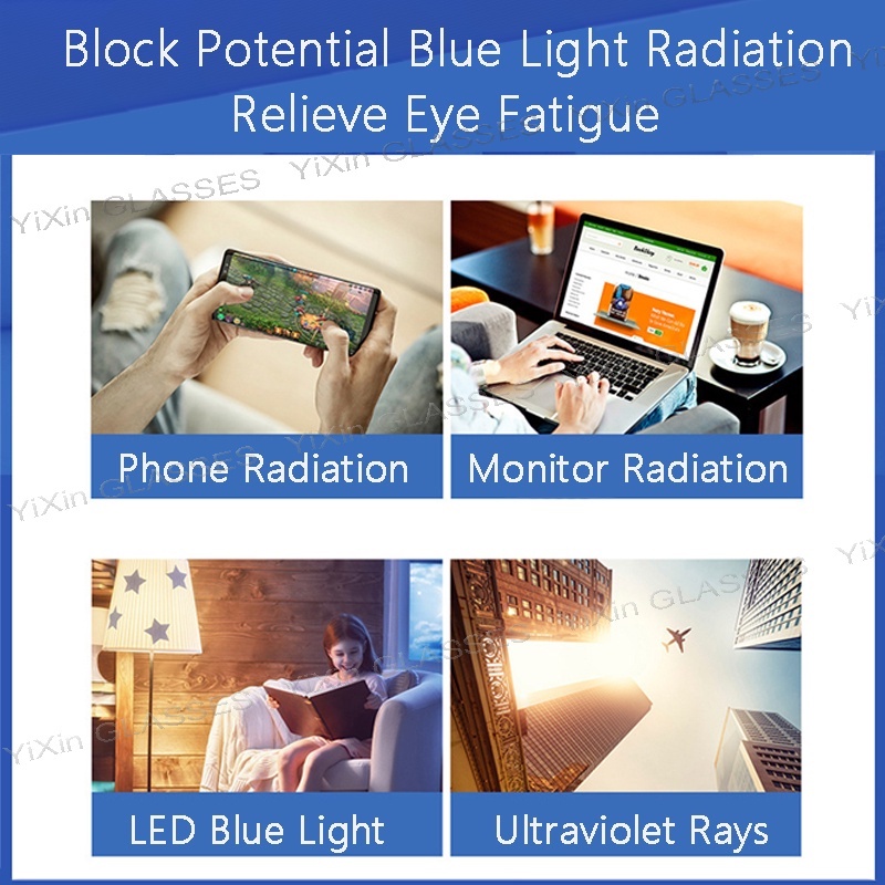 Kính Mát 2 Trong 1 Gọng Kim Loại Chống Bức Xạ Ánh Sáng Xanh Chất Lượng Cao Cho Nam