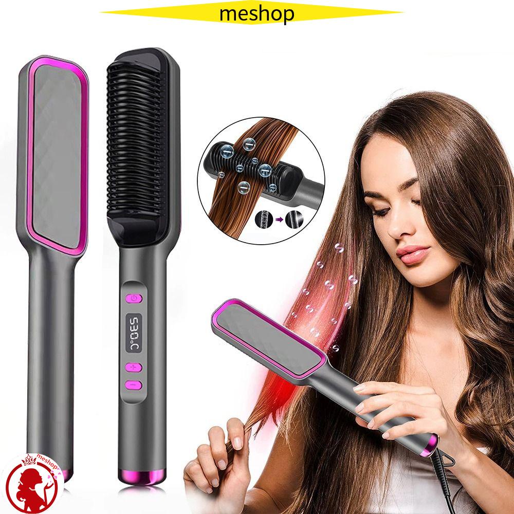 Lược Điện Chải Thẳng / Xoăn Tóc Chống Bỏng Nhanh Chóng Tiện Lợi Dành Cho Nữ