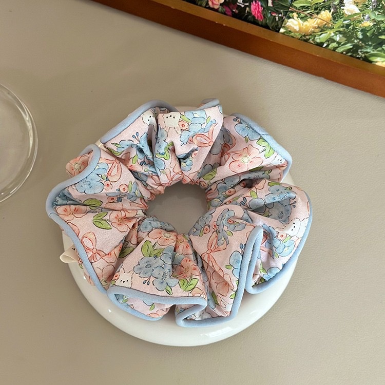 Dây Cột Tóc Cao Su Co Giãn In Họa Tiết Hoa Phong Cách Hàn Quốc Mẫu Mới 2023 Thời Trang Cho Nữ