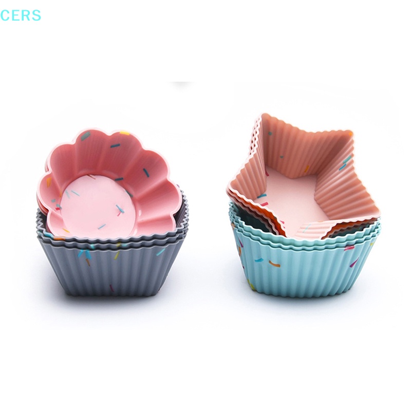 Set 12 Khuôn Silicone Làm Bánh Cupcake Nhiều Hình Dạng DIY