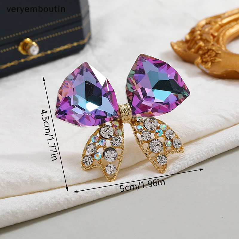 Ghim Cài Áo Hình Nơ Đính Đá Pha Lê / Ngọc Trai Thời Trang Cho Nữ