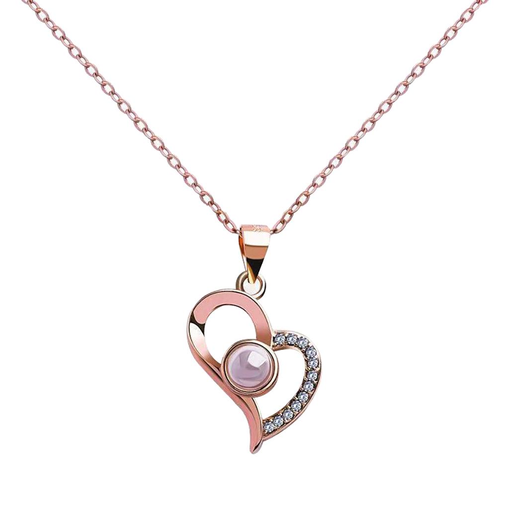 Bộ Vòng cổ Mạ Bạc 925 Mặt Trái Tim Đính Đá Zircon Thời Trang Cho Nữ