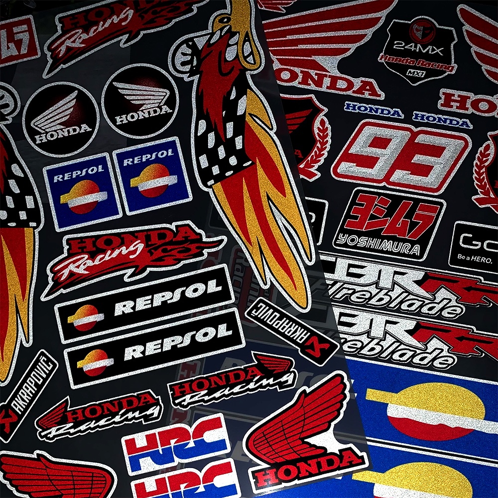 Miếng Dán Phản Quang In Logo Trang Trí Bình Xăng Xe Mô Tô HONDA REPSOL HRC CBR 250R 300R 1000RR