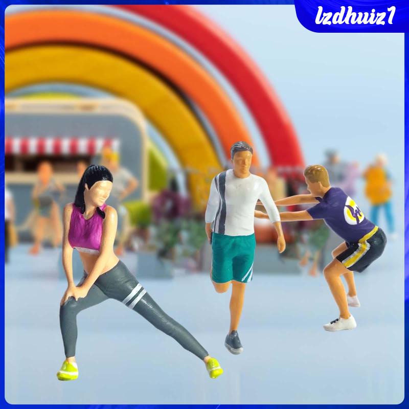 [Lzdhuiz] 3 Mô Hình Tập Thể Dục Tỉ Lệ 1 / 64 Trang Trí Tiểu Cảnh DIY