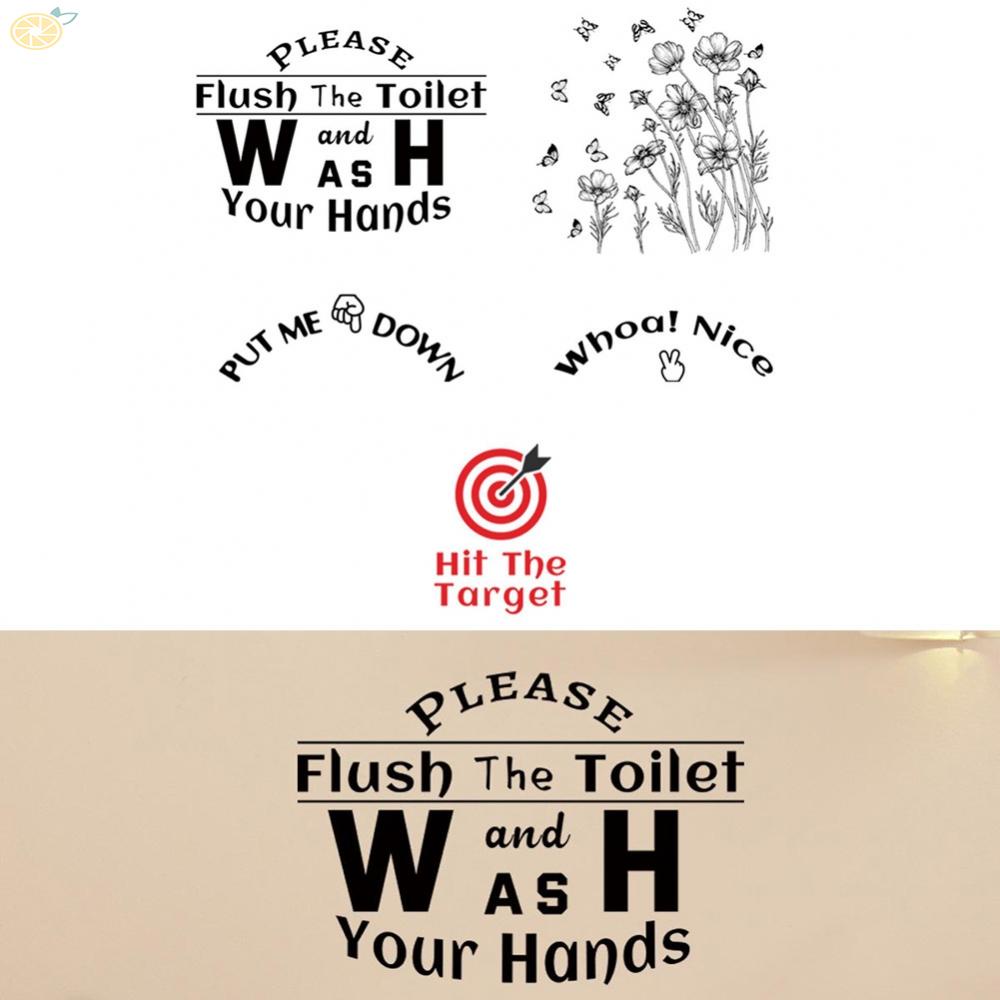 【VARSTR】Toilet Sticker Decal Wall Waterproof 21*25CM 8.27*9.84in Decoration Furniture