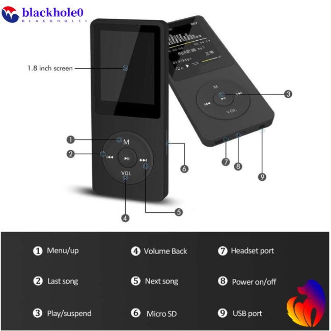 Máy Nghe Nhạc Mp3 Mp4 Màn Hình Tft 1.8-inch Đa Năng Dành Cho Học Sinh