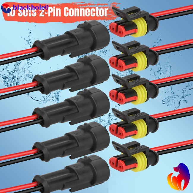 Bộ 20 Đầu Nối Dây Điện 2 Chiều Dài 10cm Chống Thấm Nước Kèm Dây Cáp Chuyên Dụng Cho Xe Hơi / Xe Tả