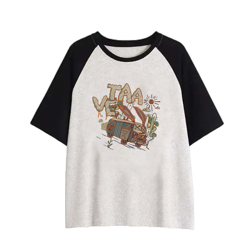 NRVP Áo Thun 100% Cotton Tay NgắN In Hoạ TiếT ĐộC ĐáO Phong CáCh HàN QuốC 2023