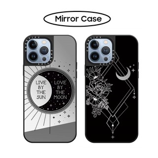 Ốp Điện Thoại Silicon Mềm Họa Tiết Hoa / Mặt Trăng Có Gương Cho iPhone X XS XR 11 12 13 Mini 14 Plus Pro Max