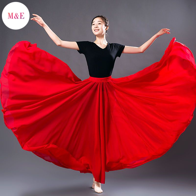 M &amp; E Giảm Giá Chân Váy Xòe Hai Lớp 720 Độ Dáng Dài Dùng Để Luyện Tập Nhảy Múa Trượt Tuyết Cổ Điển