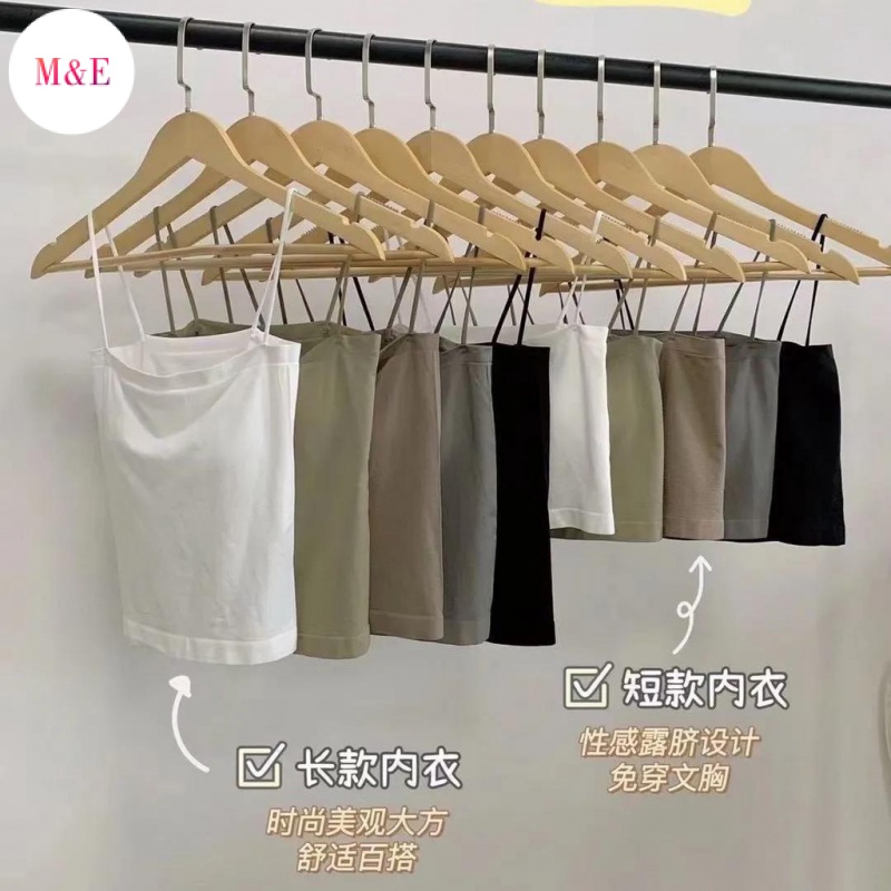 M &amp; E Áo Hai Dây Mỏng Màu Trơn Có Đệm Ngực Với Một Dây Đeo Vai Ôm Dáng Thời Trang Mùa Hè Hàng Mới 2023 Dành Cho Bạn Nữ