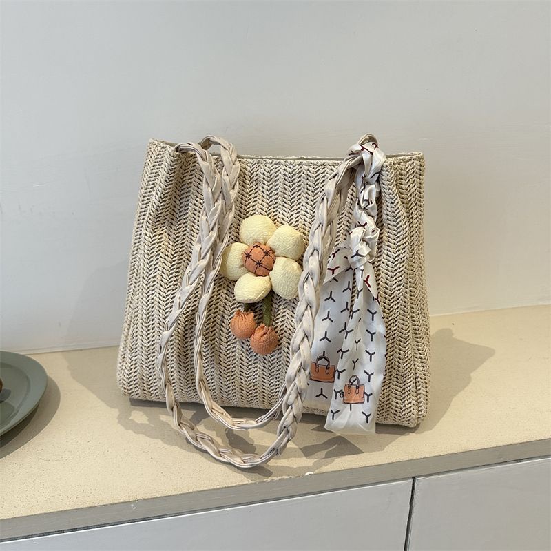 Túi Xách Đan Rơm Đeo Vai Sức Chứa Lớn Phong Cách Mới Dễ Phối Đồ Cho Nữ