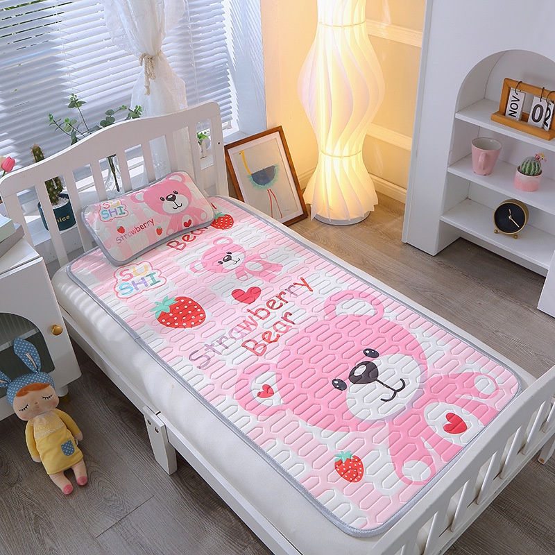 Set Thảm Lót Giường + Vỏ Gối Chất Liệu Cao Su Mềm Họa Tiết Hoạt Hình Thời Trang Mù