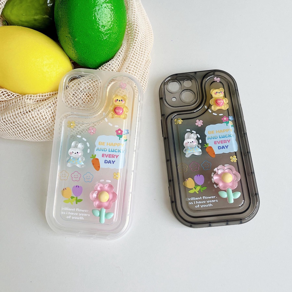 Ốp Điện Thoại TPU Dẻo Trong Suốt Họa Tiết Hoạt Hình Dễ Thương Chống Sốc Cho iPhone 14 Plus 13 12 11 Pro Max