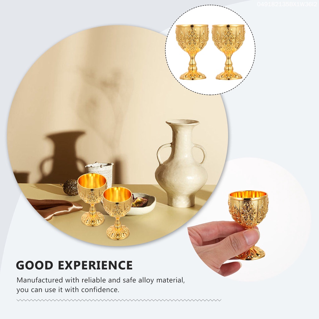 Set 2 Ly Thủy Tinh Uống Rượu Màu Trắng / Vàng Phong Cách Vintage Trang Trí Tiệc Cưới / Halloween