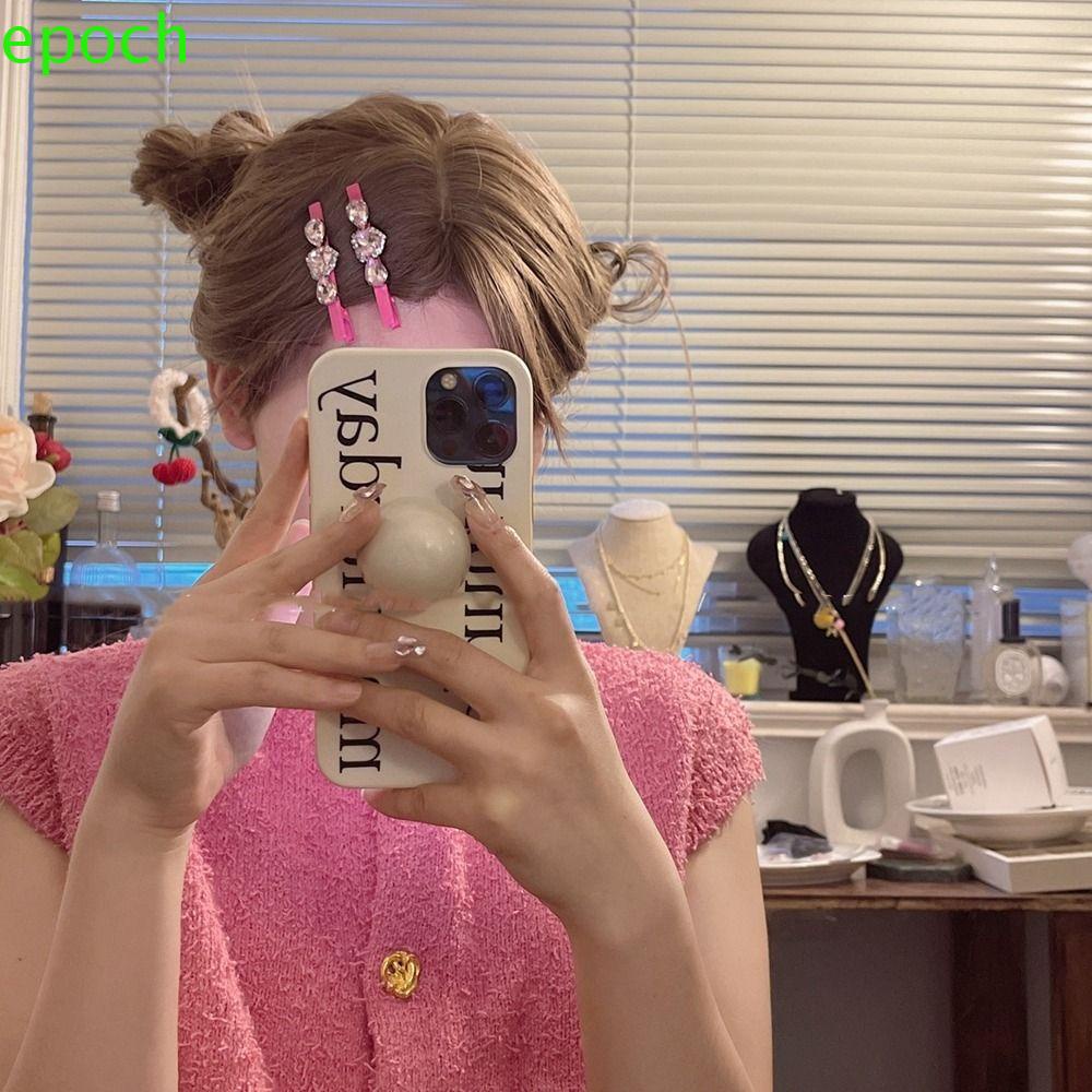 EPOCH Kẹp Tóc Mỏ Vịt Đính Hạt Nhân Tạo Hình Học Trái Tim Đơn Giản Dễ Thương Y2K Cổ Điển Dành Cho Bạn Nữ