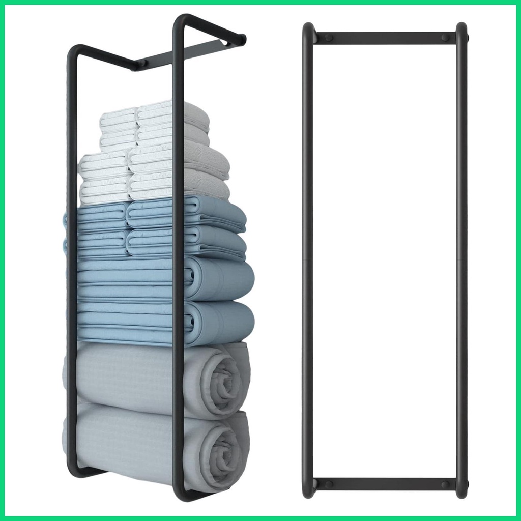 Giá Treo Khăn Tắm Gắn Tường Bằng Thép Không Gỉ Màu Đen