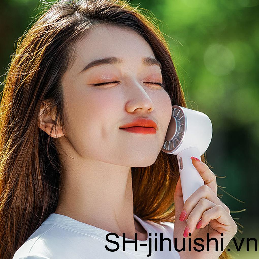 Quạt Làm Mát Mini Để Bàn Kèm Giá Đỡ Điện Thoại Có Thể Sạc Lại Tiện Dụng
