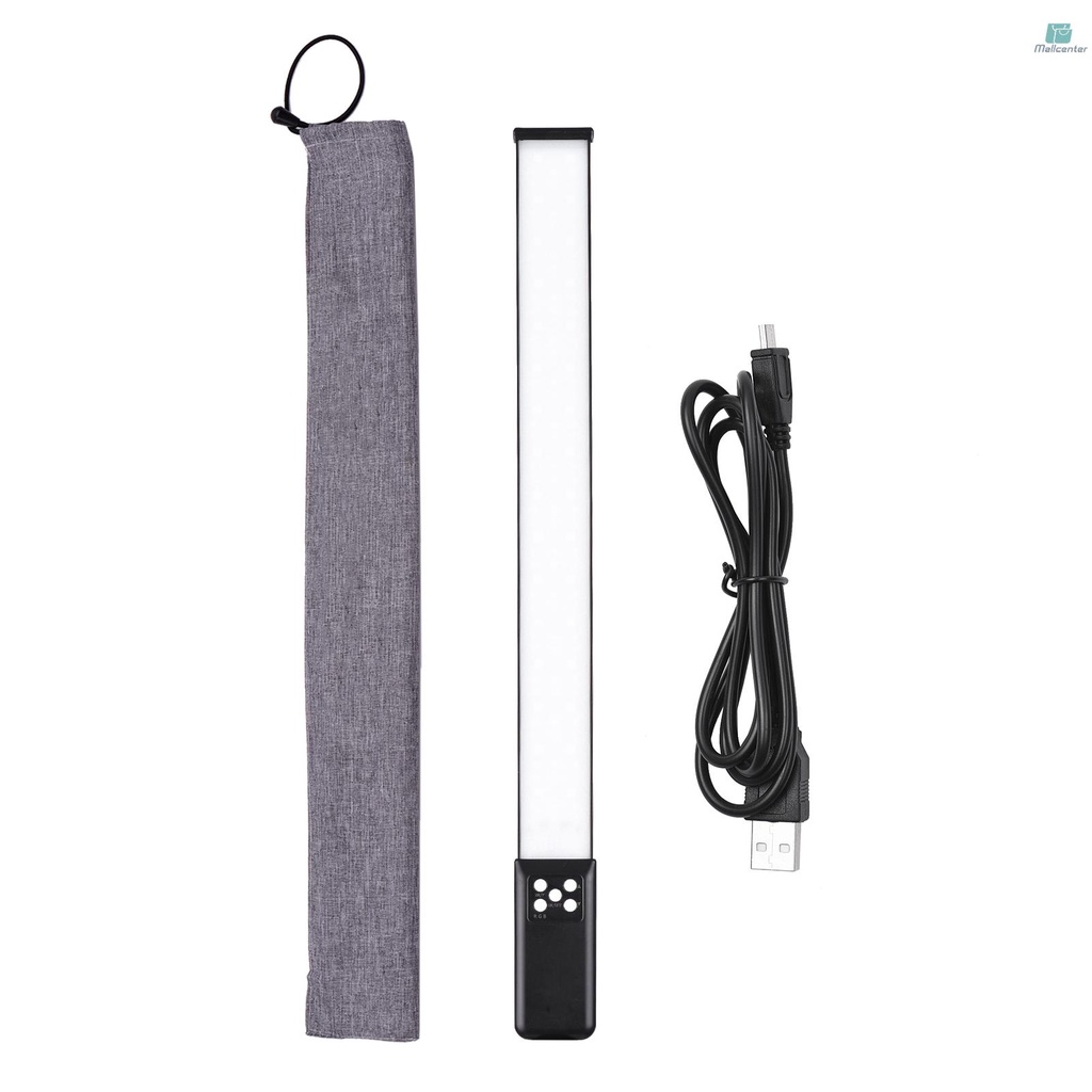 Andoer RGB Handheld LED Light Tube Photography Fill-in Light Lamp 3000K-5700K Dimmable CRI95 Built-in Rechargeable Battery with USB Charging Cable Carry Bag