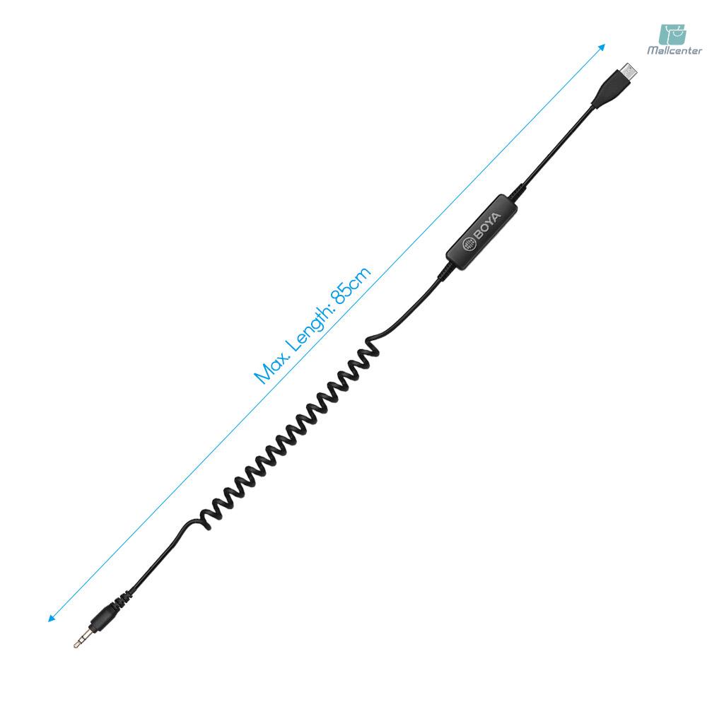 BOYA 35C-USB C 3.5mm to USB Type-C Connector Audio Cable for 3.5mm Self-powered Microphones to be Used for Android Devices with USB Type-C Jack for Samsung Huawei Xiaomi Smartphones with Type-C Jack