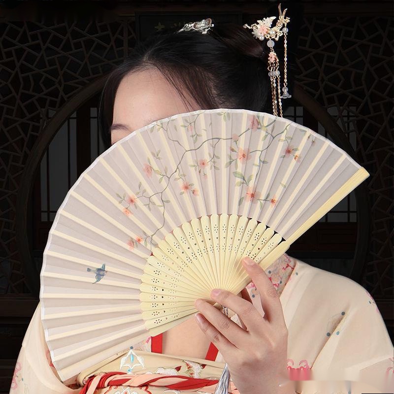 Dmo-Quạt Xếp Cầm Tay Phong Cách retro Trung Hoa