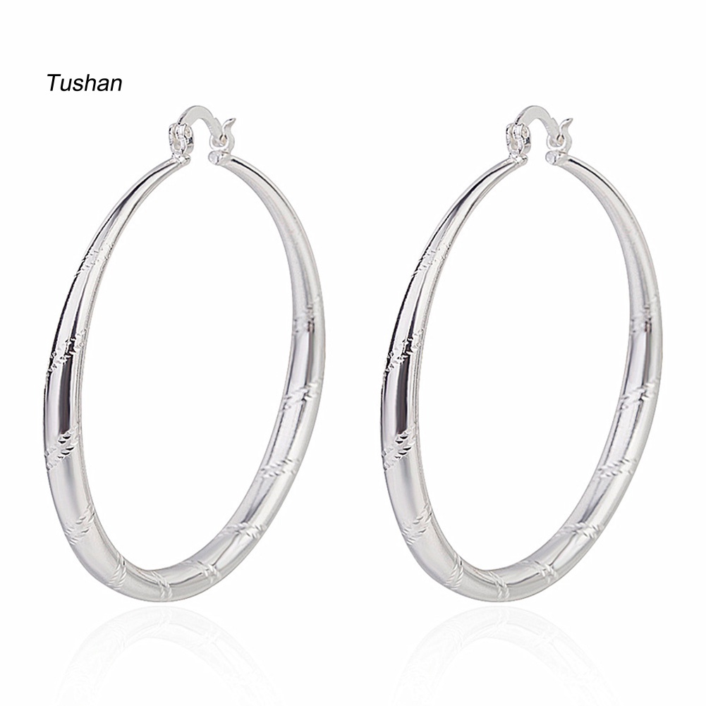 Khuyên Tai Nữ Hình Tròn Lớn Phong Cách Retro