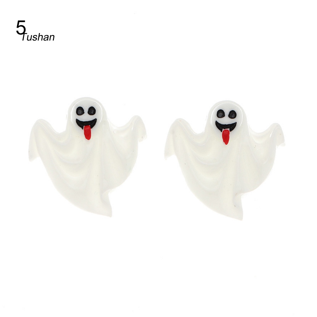 1 Đôi Khuyên Tai Nhựa Hình Bí Ngô Phong Cách Halloween Thời Trang