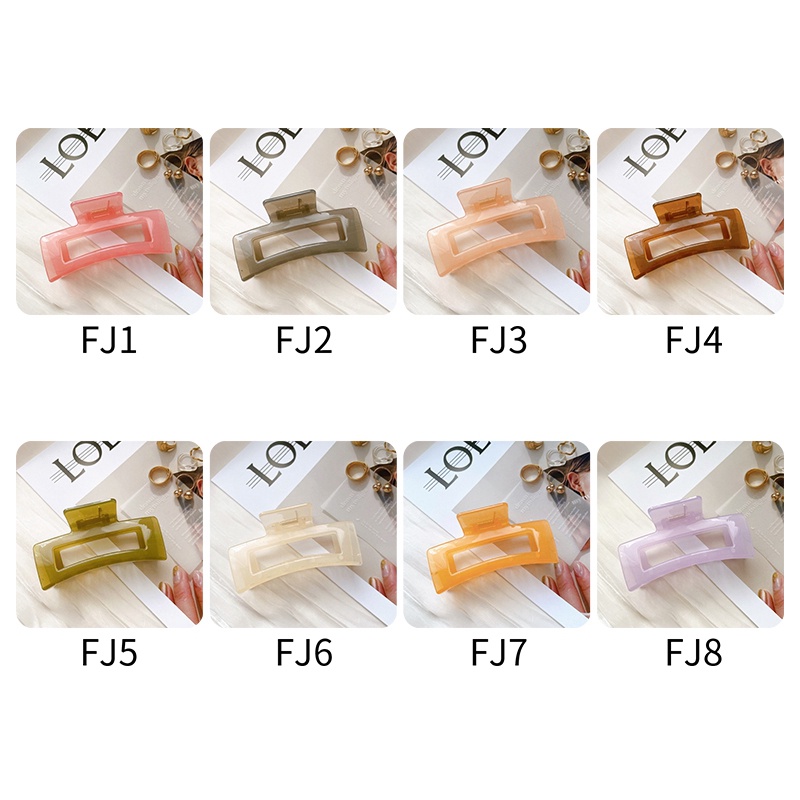 Kẹp Tóc Hình Vuông Cỡ Lớn Màu Sắc Xinh Xắn Thời Trang Cho Nữ