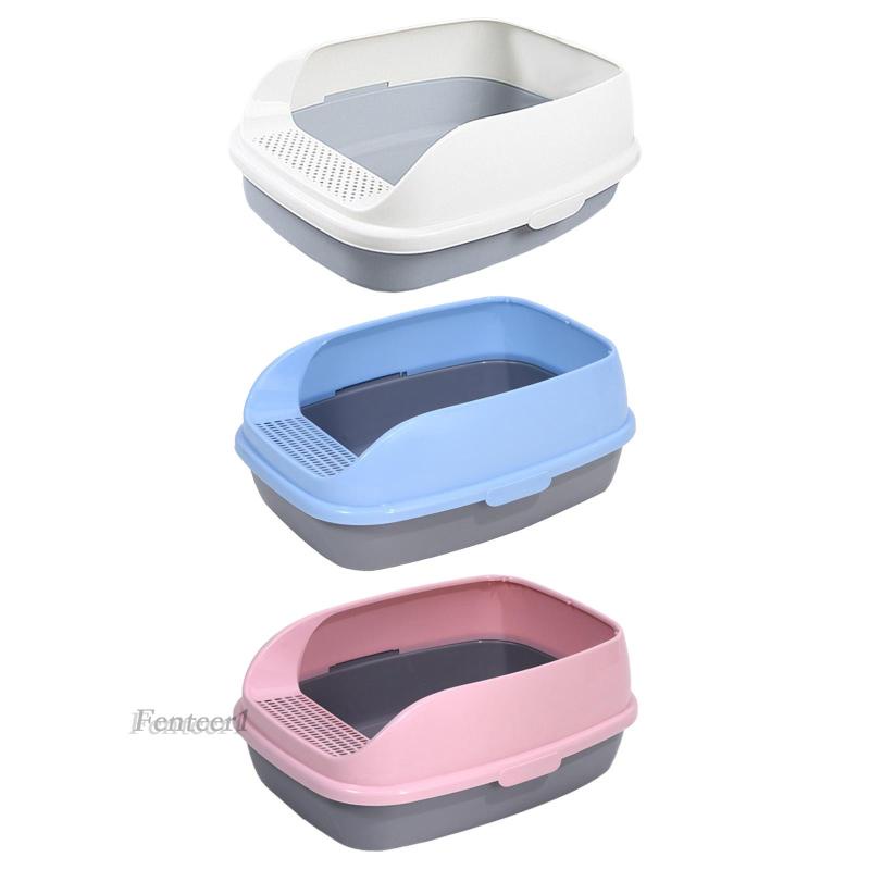 [Fenteer1] Hộp Cát Lớn Chống Văng Nước Cho Mèo