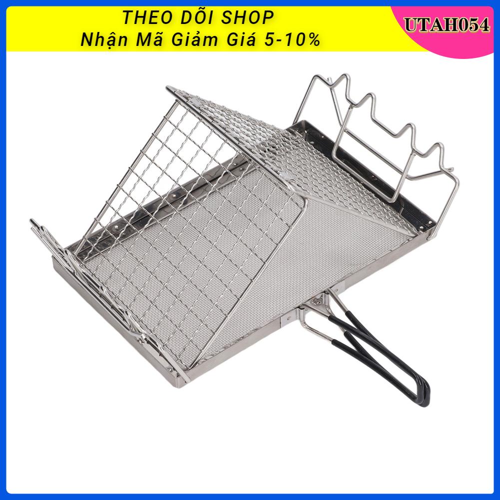 Utah054 Bếp Cắm Trại Máy Nướng Bánh Mì Có Thể Gập Lại Di Động Cấu Trúc Ổn Định Bằng Thép Không Gỉ Ngoài Trời Cho Dã Ngoại