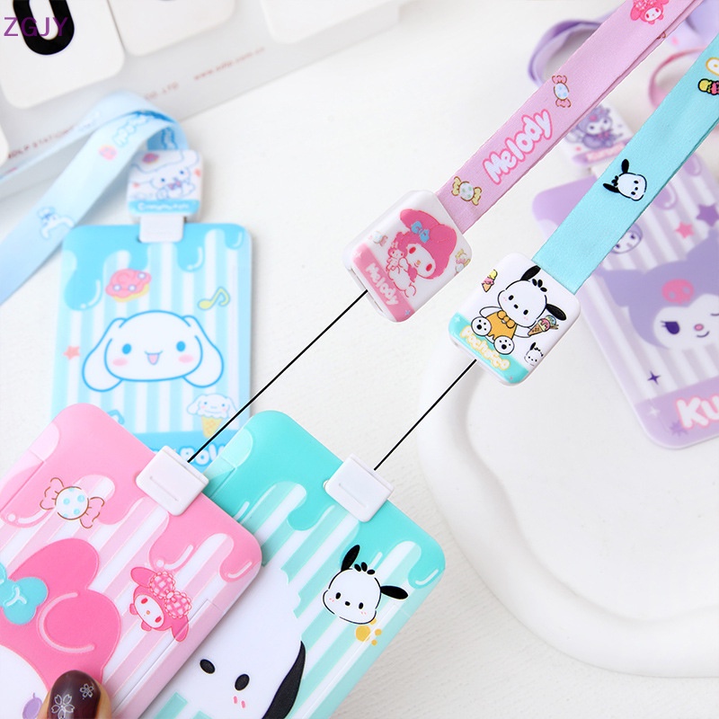 Túi Đựng Thẻ Id / Thẻ Id / Xe Buýt Họa Tiết Hoạt Hình Kuromi Purin My Melody Dễ Thương Kèm Móc Khóa Tiện Dụng Cho Học Sinh Mới