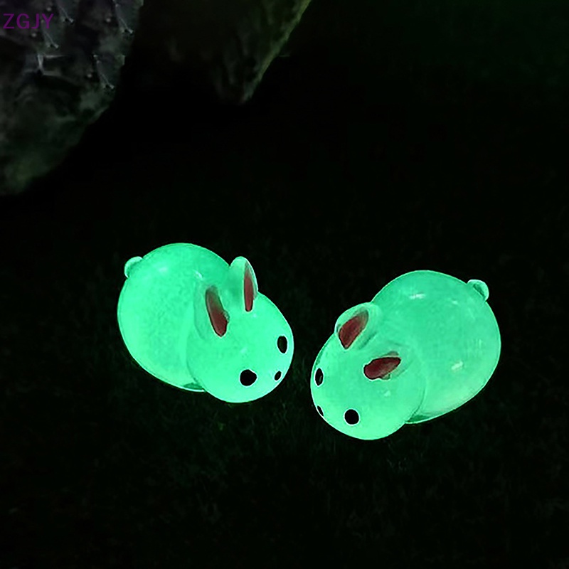 Mô Hình Thỏ Mini Phát Sáng Trong Bóng Tối Bằng Nhựa Resin Mới