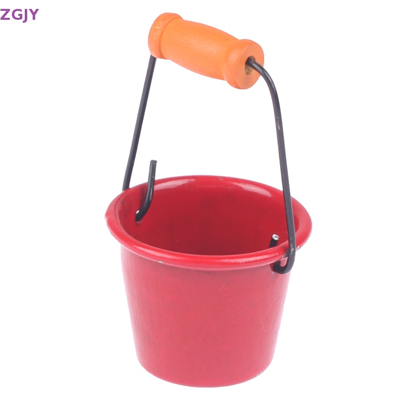 Xô Nước Mini Màu Đỏ Trang Trí Nhà Búp Bê Mới