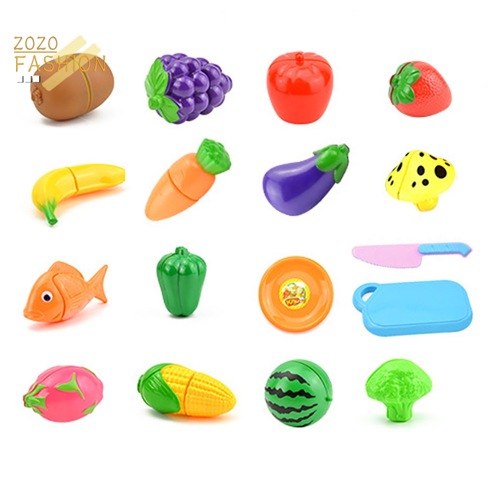 Bộ Đồ Chơi Cắt Trái Cây / Rau Củ Quả Bằng Nhựa Có Thể Tái Sử Dụng