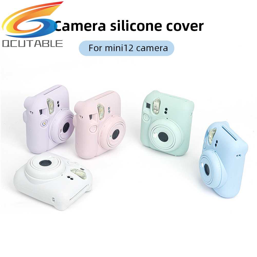 Vỏ Silicone Bảo Vệ Camera Chống Bụi Màu Trơn Cho Instax Mini 12