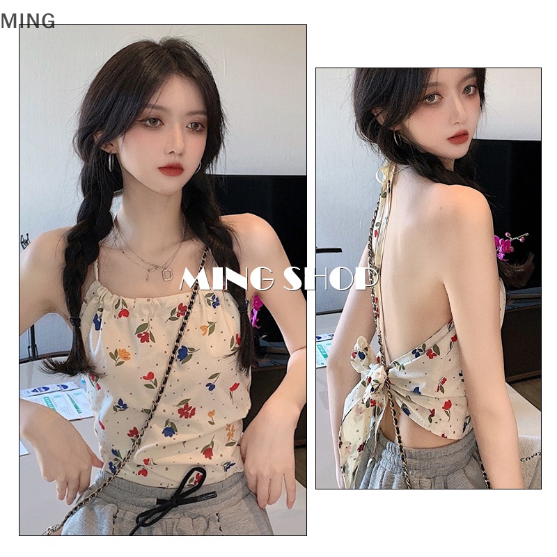 Áo Hai Dây Họa Tiết Hoa Thời Trang Mùa Hè Gợi Cảm Cho Nữ